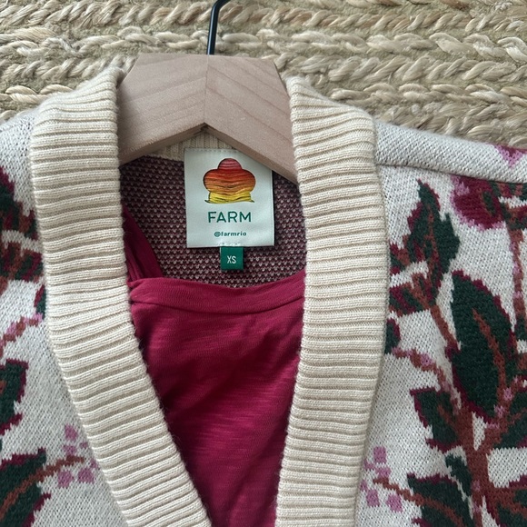 FARM Rio Floral Cardigan with Cream and Green - Picture 3 of 4